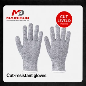 Gloves Anti Cut, Glass Handling Construction Safety HPPE Safety Building Anti Cutting Gloves, EN388 D Grade