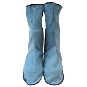 Top Selling Custom Logo Cowhide Split Leather Long Welding Spats Shoes Flame Resistant Coverall Safety Welder Foot Protection