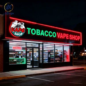 High Bright Light Up 3d Led Letter Light Sign Store Front Led Smoke Shop Name Sign Board Outdoor Sign For Business Advertising