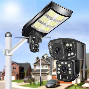 LED Solar Camera With Street Light APP Control 5MP Ip65 4G WiFi Home Hotel Outdoor Integration Security Solar Monitoring Lamp