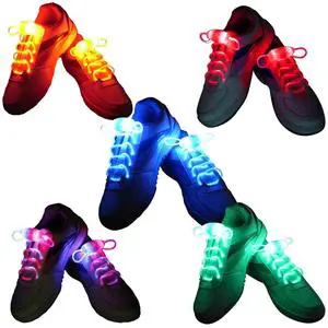 Custom Flashing Luminous Flat Nylon LED Shoelaces for Concert Soiree Party Running Climbing Riding