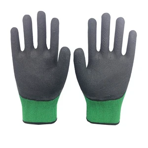 13G Polyester 3/4 Latex Super-foam Coated Finger Reinforced Working Gloves /safety Glove En388