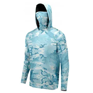 Breathable New Men's Fishing Clothes Lightweight Soft Sunscreen Clothing Anti-UV Fishing Wear 100% Polyester Fishing Hooded 2025