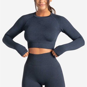 High Quality Spandex/Nylon Women's Yoga Activewear Top-Breathable & Sweat-Wicking Front Logo Fitness Running & Workout Wear