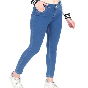 Spot Quick Hair Classic Blue Casual Party Denim Tight Pants Women's Mid-Waist SKINNY Vintage Washed Stretch Breathable Summer