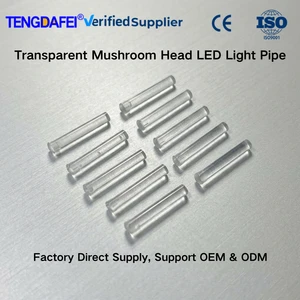 OEM Custom 3mm Transparent PMMA Light Guide Column Mushroom Head LED Signal Indicator For Industrial Panel
