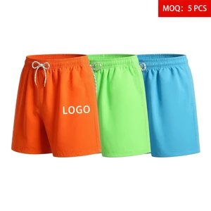 Custom Wholesale Summer Men Swim Trunks Quick Dry Lightweight Beach Shorts With Elastic Waist Drawstring Pockets And Mesh Liner