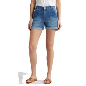 Brand New Women's High Rose Red Skinny Denim Shorts Breathable Washed Casual Stretchy Ripped Design Large Summer Perforated