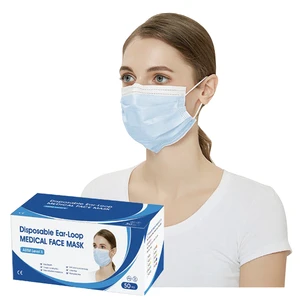 SJ High Quality Medical Grade Facemask EN14683 3 Layers Safety Breathable Disposable Face Mask BFE99% PFE98% Elastic Ear