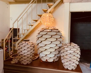 Natural bamboo wooden lamp with hygienic packaging and flexible usage for decor and festival lighting