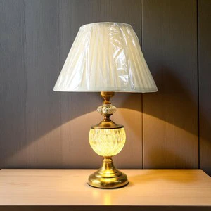 Traditional Simple Electric Glass Table Lamp with LED Warm White Light for Home and Office Decor