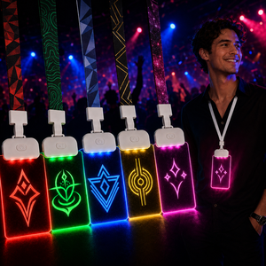 Reusable Name Tags Badge Factory Custom LED Acrylic Light Up Staff Name Badge Tag For Bar Event Festival Crew Promotion