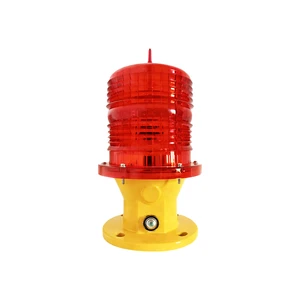 LED High/Medium Intensity Aviation Obstruction Light Flash Warning Light IP65 Protection Red for High-Rise Buildings Towers
