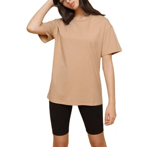 Feminine Plus Size Cotton Short Sleeve T-Shirt Casual OEM Option Available