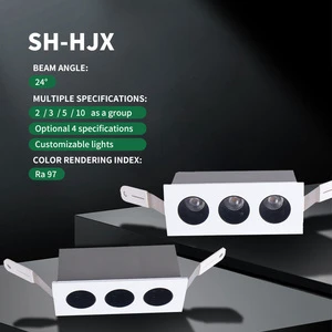 Wholesale 6w High Color Rendering Index Linear Lamp IP20 High-efficiency Heat Dissipation LED Three-head Grille Light