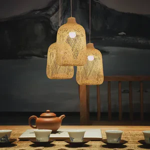 Handwoven Bamboo Ceiling Light Offering Natural Decorative Illumination for Hotels Resorts and Sustainable Design Projects
