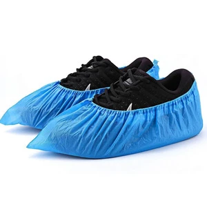Health and Safety Disposable CPE Anti Slip Non Sterile Durable Protective Isolation Shoe Covers for Food Industry Wholesale