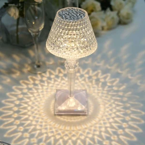 Wine Glass Shape ABS Desk Lamp Dimmable RGB Modern Flexible Simple Bedroom Rechargeable Bedside Lamp Nightlight Desktop Romantic
