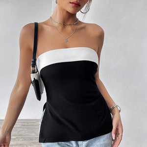 2025 Spring Summer Women's Strapless Vest Breathable Short Top Spicy Wind Color For Europe United States New Arrival