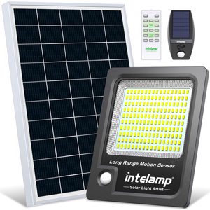 Intelamp Mutual Control Security LED Lights Waterproof Solar Smart Flood Light Outdoor Motion Sensor