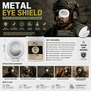 Rhino Rescue Wholesale OEM Metal Eye Shield Cover Breathable Metal Ventilated Eye Shield Tactical Combat Aluminum Eye Shield