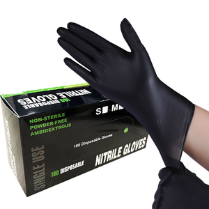 Black Nitrile Gloves 9 Inches Barber Tattoo Shop Beauty Pink Blue Glove Custom Box Powder Free Black Nitrile Gloves