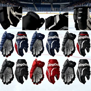 New Arrival, Pro Level Heavy-Duty Oxford Fabric Waterproof Ice Hockey Gloves, Reinforced Palm Panel, Breathable, Factory Supply