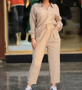 New Custom Women's Oversized Casual Suit High Quality Casual Loose Long-sleeved Sportswear