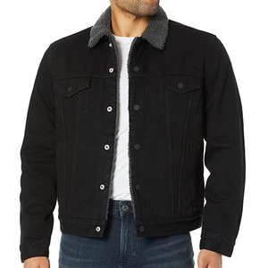 High Quality Retro Fashion Men's Denim Jean Jacket Breathable Eco-friendly Single Winter Front Logo Black White Green-Plus Size