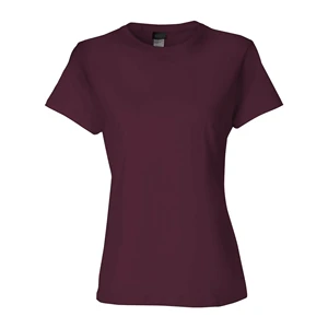 OEM Service Maroon Color O-Neck Women's Plus Size Casual Solid Breathable T Shirts Customized Design Premium Quality 100% Cotton
