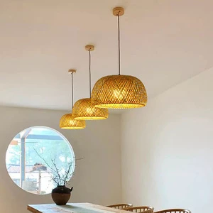Modern Bamboo Chandelier Pendant Lights with Rattan Lampshade Wicker Lamps with Pendant Rattan Lampshade Pendant Light