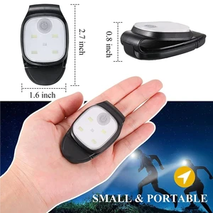 Mini LED Clip Lamp 6000K Daylight USB Rechargeable Sports Flashlight for Outdoor Running