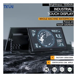 1500nits Outdoor Marine 24 Inch IP65 Waterproof Industrial Capacitive Touch Screen LCD Display USB Fish Finder Monitor