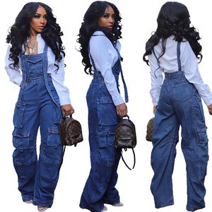 Latest Design Women's Denim Overalls Jeans Overalls Women's Jeans Overalls Jumpsuits