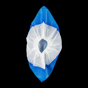 Disposable Waterproof Anti-Slip Shoe Covers Non-Woven Plastic PP PE Blue Protection Shoe Covers