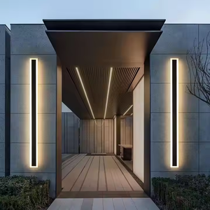 Factory Customization IP65 Modern Outdoor Wall Lamp Exterior Linear Strip Wall Lamp Warm White Garden Sconce Long LED Wall Light