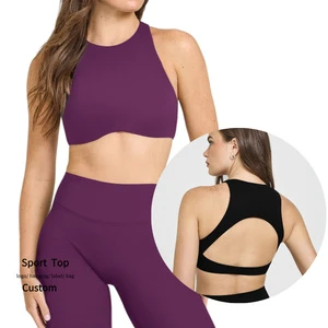 NCLAGEN Softmotion High Neck Sports Bra Push-up High Support Gym Tank Top Fitness Pilates Running Sports Underwear Workout Yoga