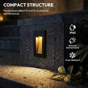 Minimalist Style Embedded Aluminum 3W White/Black Long Strip Garden Stairs Wall LED Step Lights High CRI Waterproof Dimmable