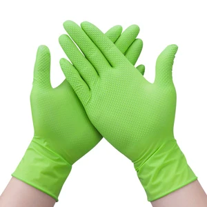 XINGYU Heavy Duty Chemical Resistant Diamond Textured Nitrile Gloves Mechanic Safety Work Box Disposable Diamond Nitrile Gloves