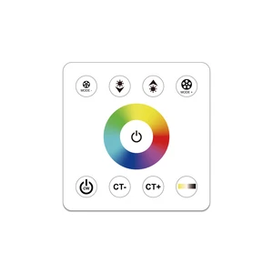 86*86 Plastic Touch Wall LED Controller DC5-24V Full Touch Dimmer Black White Fits Single Color RGB CCT LED Strips