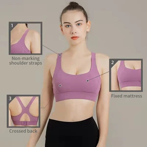 Women's High Neck Y Back Sports Bra Padded Halter Racerback Quick Dry Breathable Lightweight Workout Yoga Bra for Adults