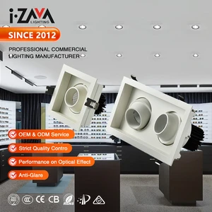 High Power Anti-glare Hotel Home Shop Decoration Aluminum IP20 75W 90W COB Recessed LED Grille Light