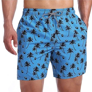 High Quality Men's Beach Sport Trunks Reversible Quick Dry Anti-UV Waterproof Print Spandex/Polyester Board Shorts
