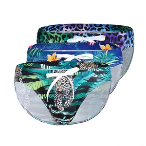 Men's Breathable Spandex Triangle Swim Brief Board Shorts Elastic Waist Beachwear Swim Trunks for Beach Surfing Swimming