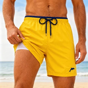 Custom Mens Swim Trunks Solid Color Summer Beach Shorts With Inner Mesh Breathable Lightweight OEM ODM Private Label Support