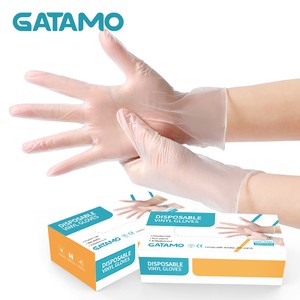 GV4 Anti-Cut & Anti-Static Powder Free Disposable Gloves Hand Exam Safety Gloves in Transparent PVC Vinyl for Food Service