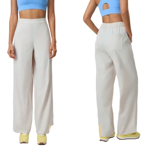 Women's Outdoor Fitness Straight Wide Leg Pants High Waist Quick Dry Breathable Casual Yoga Leggings for Spring Summer