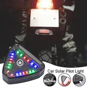 Car Wireless Solar Pilot Lights LED Anti-Rear-Collision Solar Warning Drone Lights Rear Bumper Exterior Decorative Lights