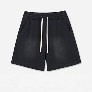 Newest Style 100%Cotton Custom Fashion American Loose Sweatpants Street Casual Washed Street Shorts For Men
