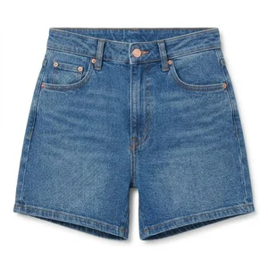 XUCHANG Custom Logo OEM Manufacturer High Quality Washed Jorts Classic 100% Cotton High Waist Denim Jeans Shorts Women